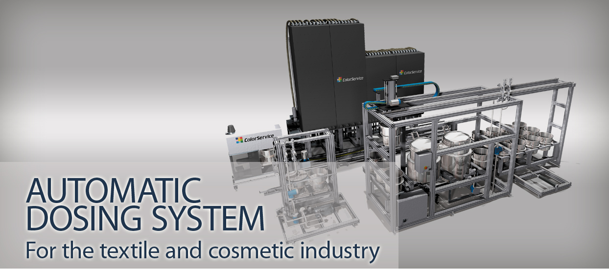 Automatic dosing system for textile and cosmetic industry